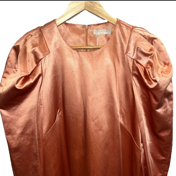 ULLA JOHNSON Silvana dress in Copper sz 00 midi satin boho cocktail long sleeve - Picture 6 of 14